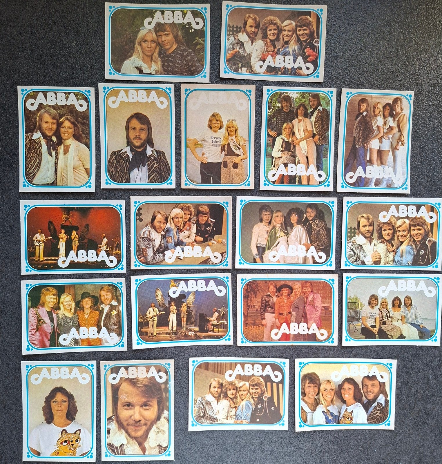 19 ABBA Monty gum kaartjes (1976), Ophalen of Verzenden, Gebruikt, Foto of Kaart