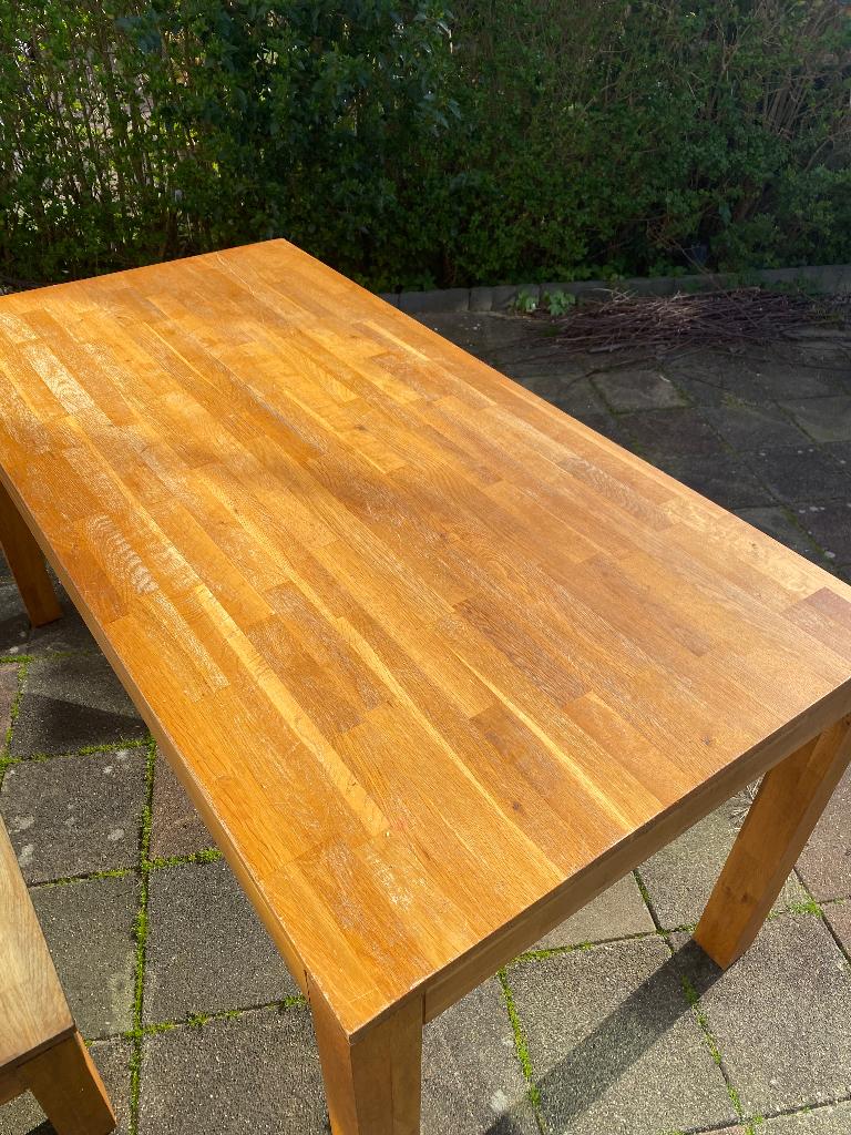 Tafels, Huis en Inrichting, Tafels | Eettafels, Ophalen, Gebruikt, Eikenhout, 50 tot 100 cm