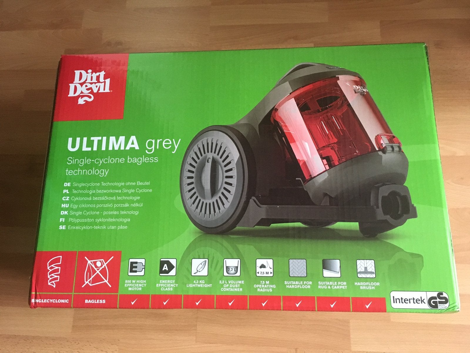 Dirt Devil Ultima Grey stofzuiger zonder stofzuigerzak, Ophalen, Nieuw