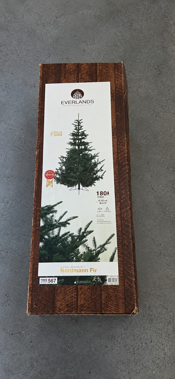 Kunstkerstboom Nordmann. Hoogte 180 cm, Ophalen, Gebruikt