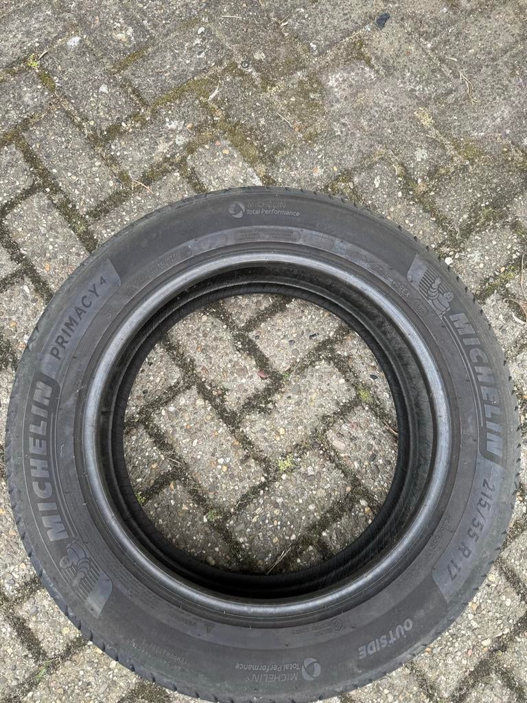 2x Michelin Primacy 4 zomerbanden 215/55 R17 5,5mm, Ophalen, Gebruikt