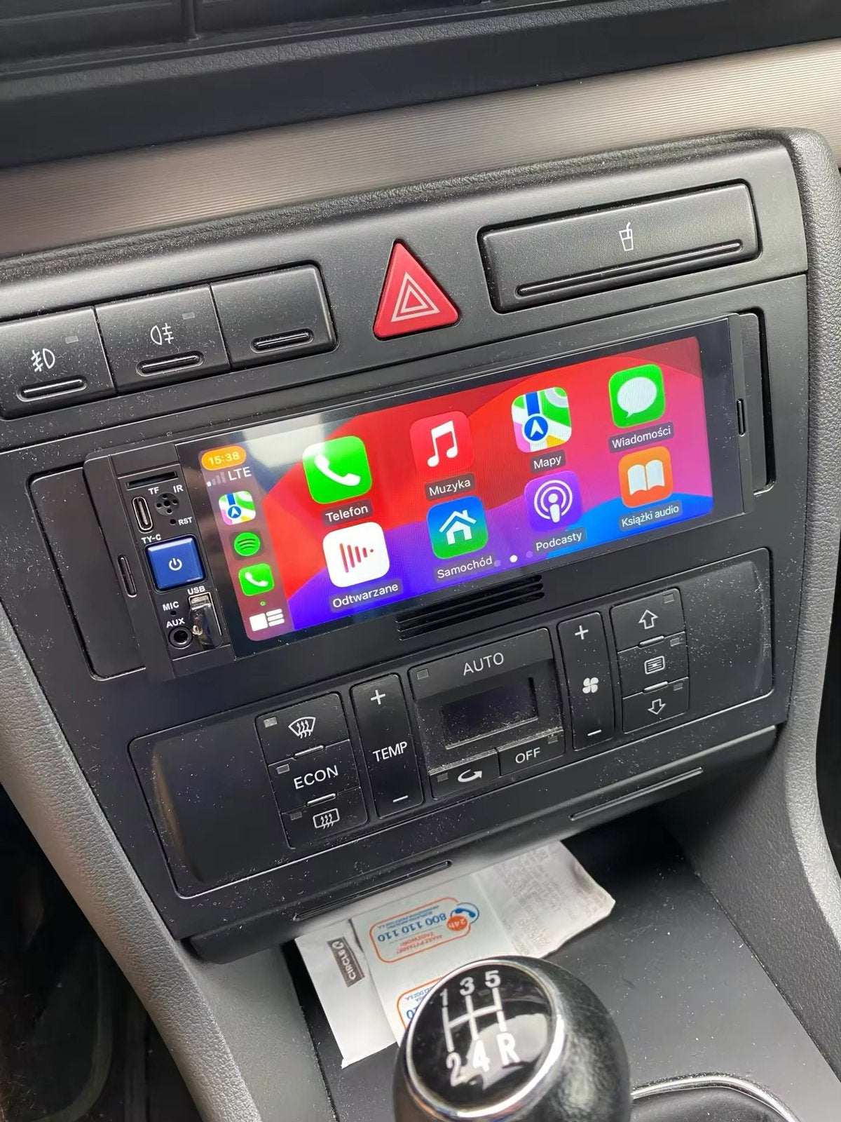 1 din enkele universele radio met scherm en carplay android, Ophalen of Verzenden, Zo goed als nieuw