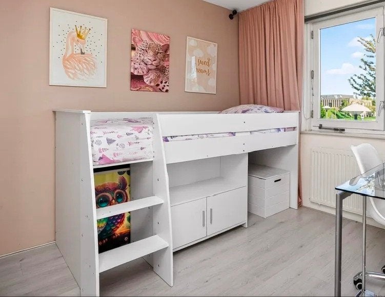Twee halfhoogslapers met opbergruimte, Ophalen, Gebruikt, Eenpersoons, Halfhoogslaper