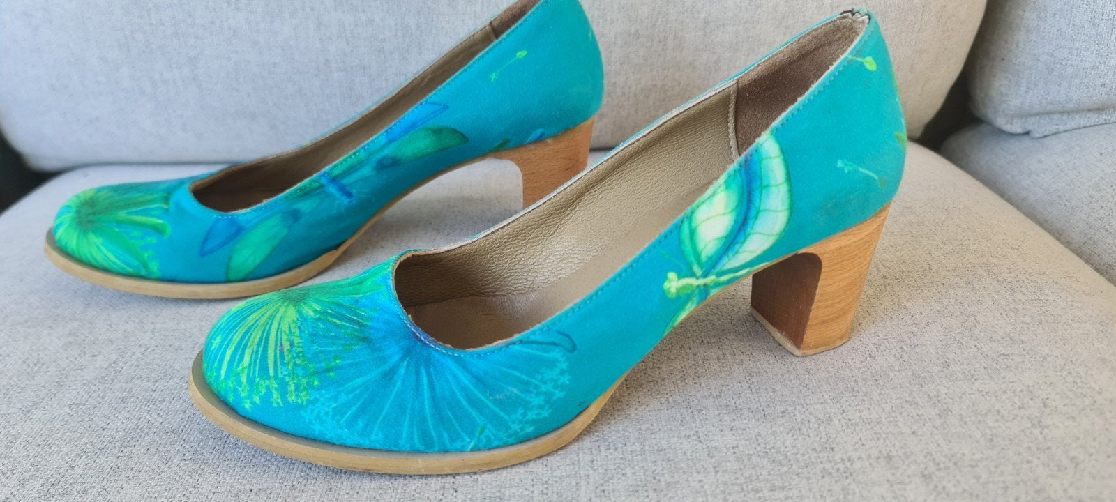 Mooie pumps 40 Lien&Giel blauw turquoise, Pumps, Blauw, Ophalen of Verzenden, Zo goed als nieuw