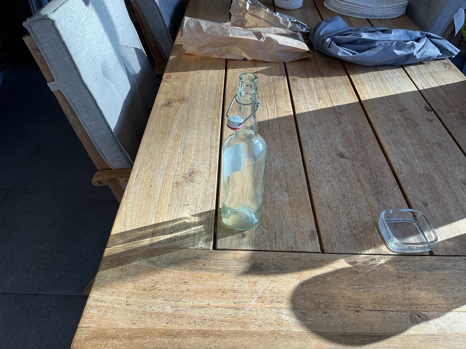 Glazen beugelfles - voor  zelfgemaakte drank tekoop gevraagd, Ophalen, Gebruikt, Glas