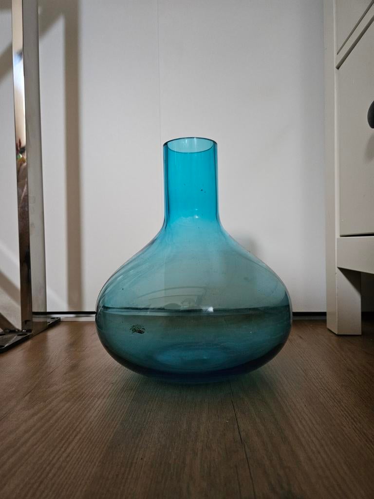 Leuke vaas, Huis en Inrichting, Woonaccessoires | Vazen, Ophalen, Blauw, Minder dan 50 cm, Glas