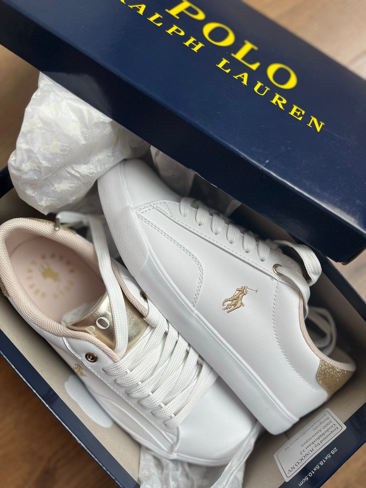 Polo Ralph Lauren sneakers wit goud maat 37 EU, Ophalen of Verzenden, Nieuw