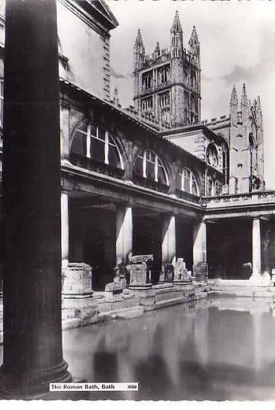 Ansichtkaart	Bath (Engeland)	Roman bath, Verzenden, 1940 tot 1960, Gelopen, Engeland