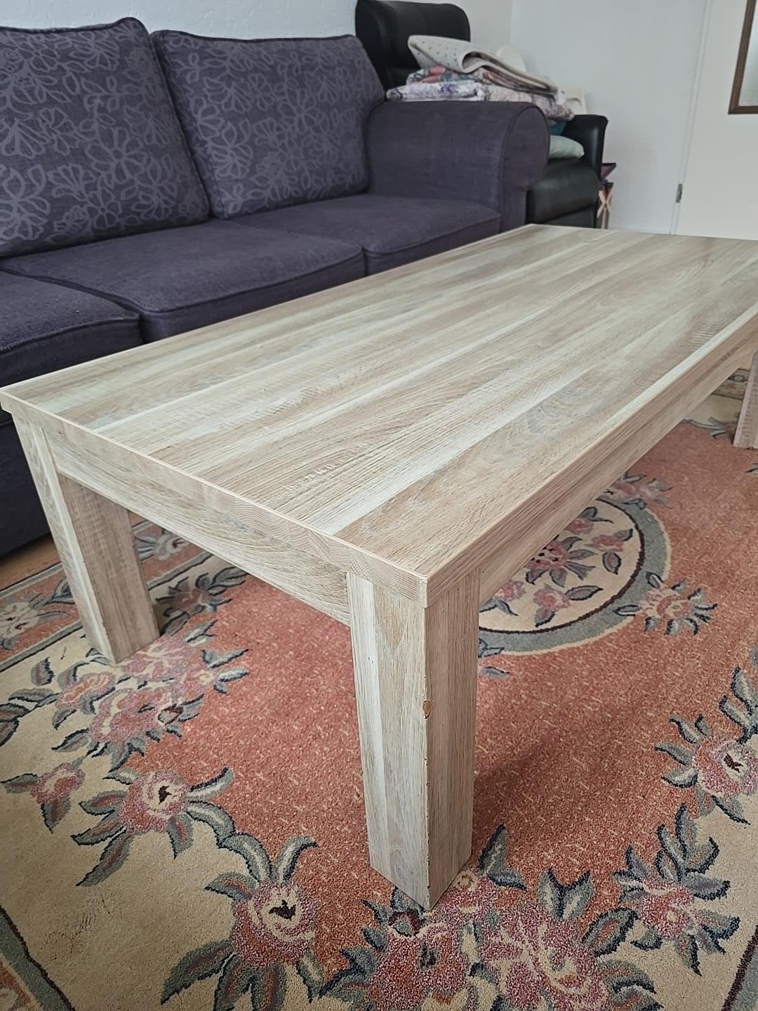 Houten salontafel 140x70 cm - Lichte houtkleur, Huis en Inrichting, Tafels | Salontafels, Ophalen, Gebruikt, 100 tot 150 cm, 50 tot 100 cm