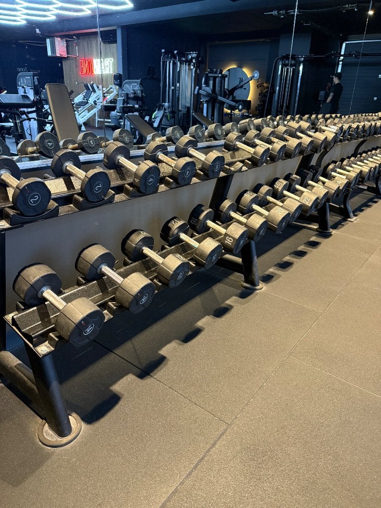 Dumbbels lmx + rack, Ophalen of Verzenden, Gebruikt, Buik, Overige typen