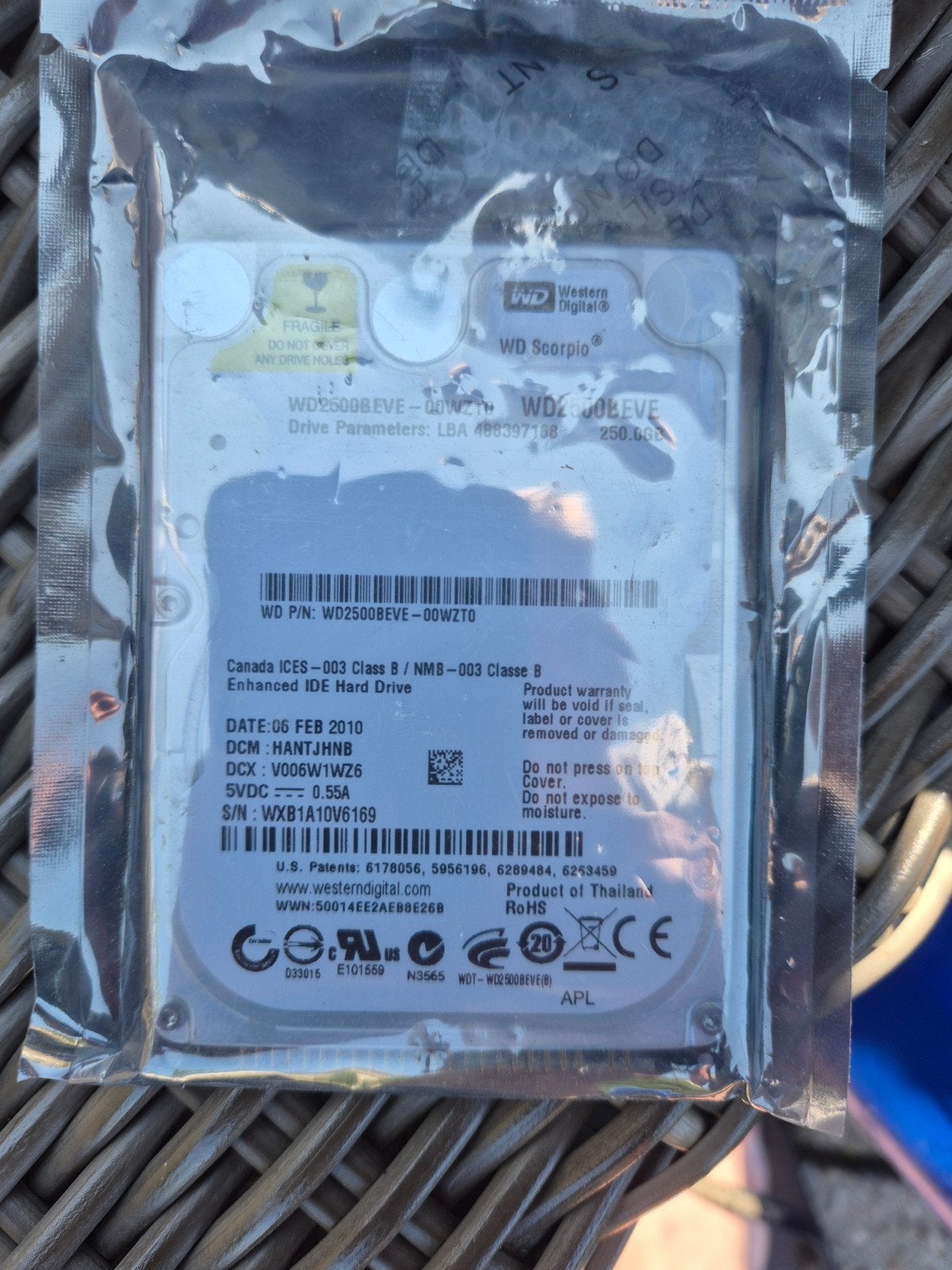 NOS WD Scorpio WD2500BEVE  250 GB 2.5 inch IDE, Intern, HDD, Nieuw, 250GB