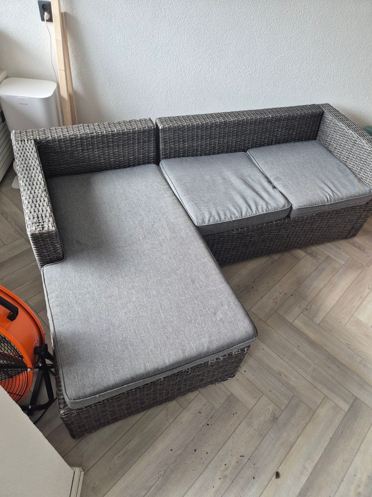 Loungeset met zit kussens - kan nog een ronde mee!, Tuin en Terras, Tuinsets en Loungesets, Ophalen, Kunststof, Gebruikt, 3 zitplaatsen