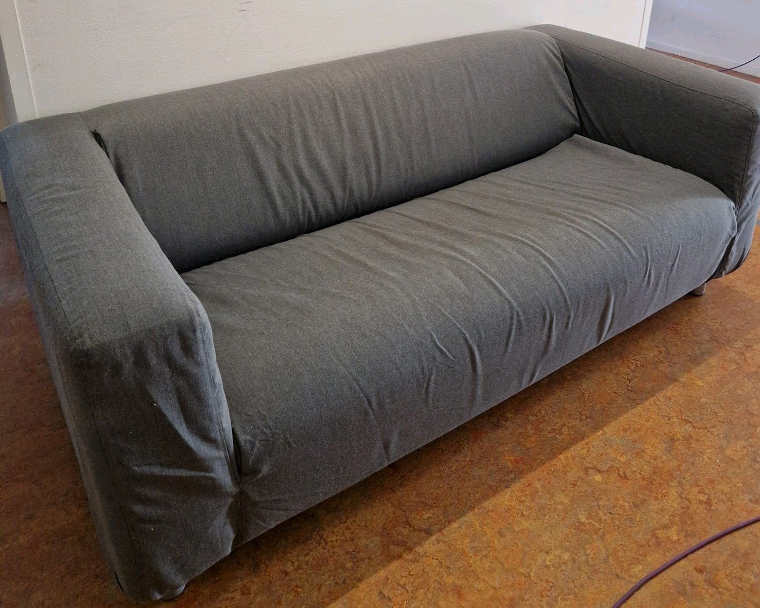 Ikea klippan bank hoes grijs, Ophalen, Gebruikt, 150 tot 200 cm, Tweepersoons
