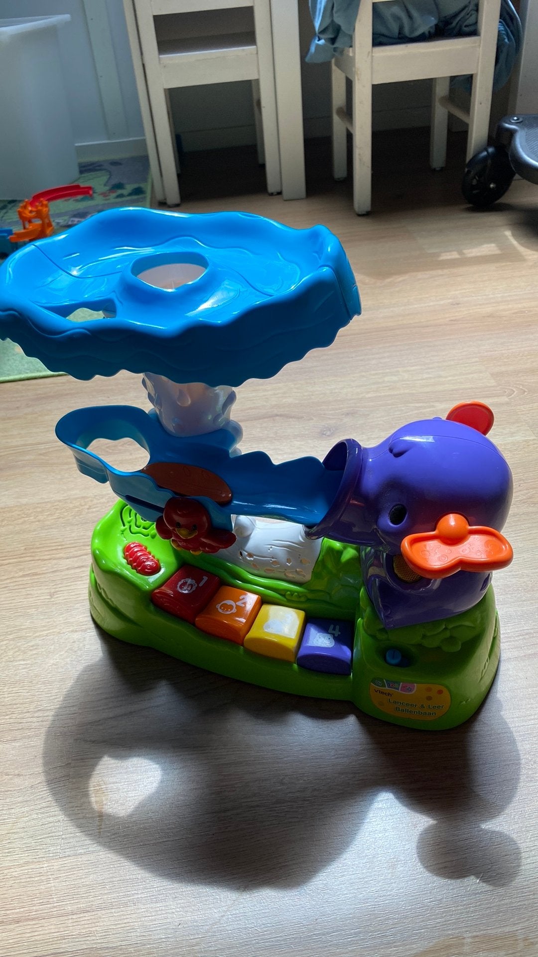V-tech lanceer & leer ballenbaan olifant, Kinderen en Baby's, Speelgoed | Vtech, Ophalen, Zo goed als nieuw, 6 maanden tot 2 jaar
