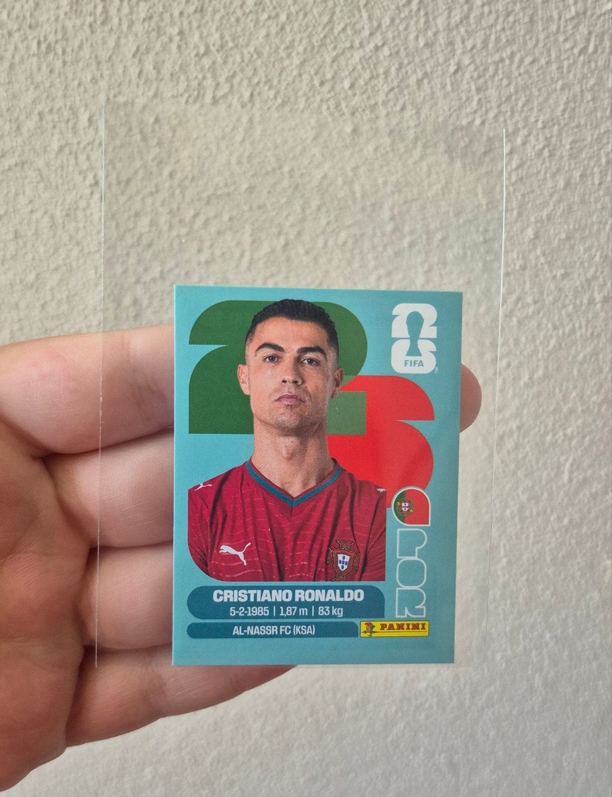 Panini WK 2026 Sticker Cristiano Ronaldo, Ophalen of Verzenden, Zo goed als nieuw, Sticker