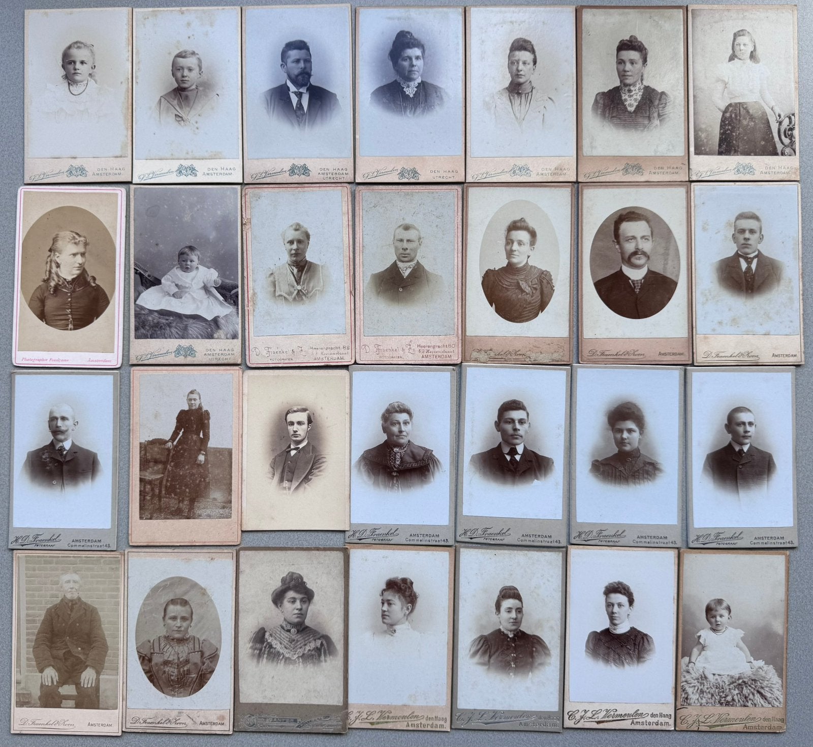 CDV 29 x Amsterdam Den Haag ca 1869 - 1906, Gebruikt, Foto, Klederdracht, Ophalen of Verzenden
