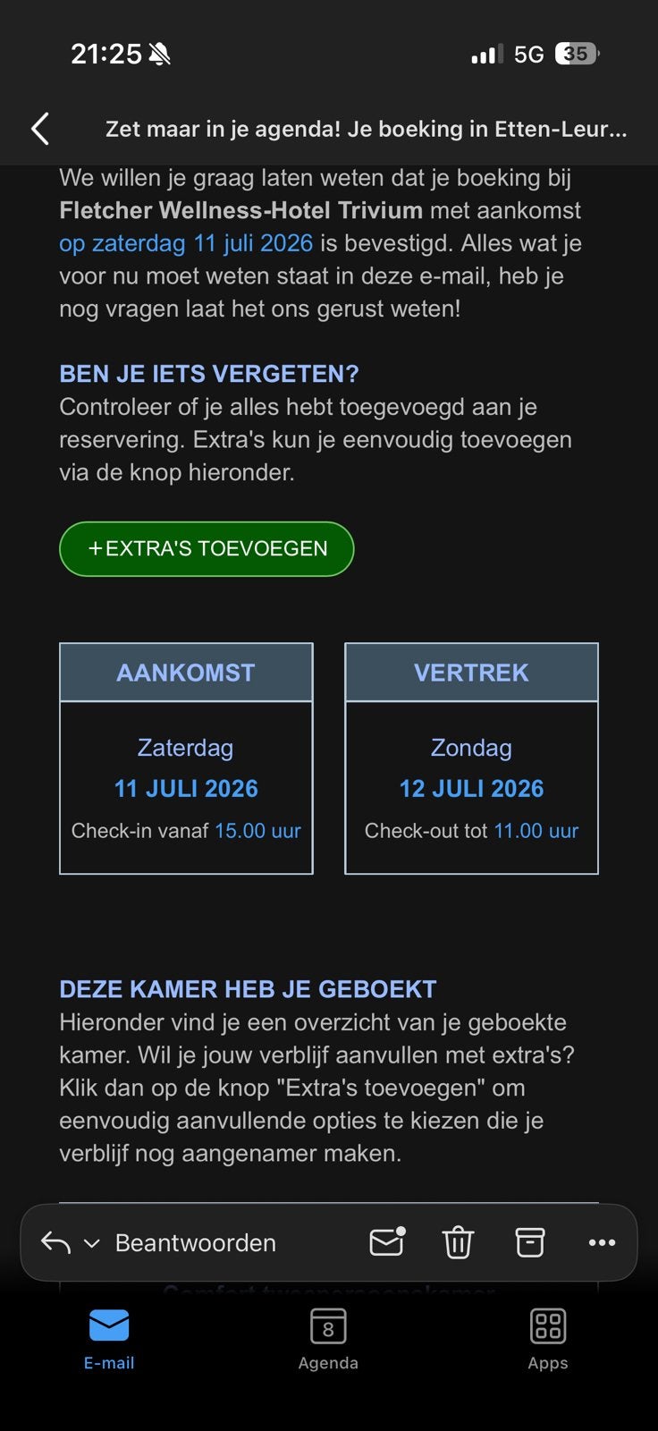 11 en 12 juli Hotel overnachting Fletcher Triverium., Tickets en Kaartjes, Twee personen, 1 overnachting