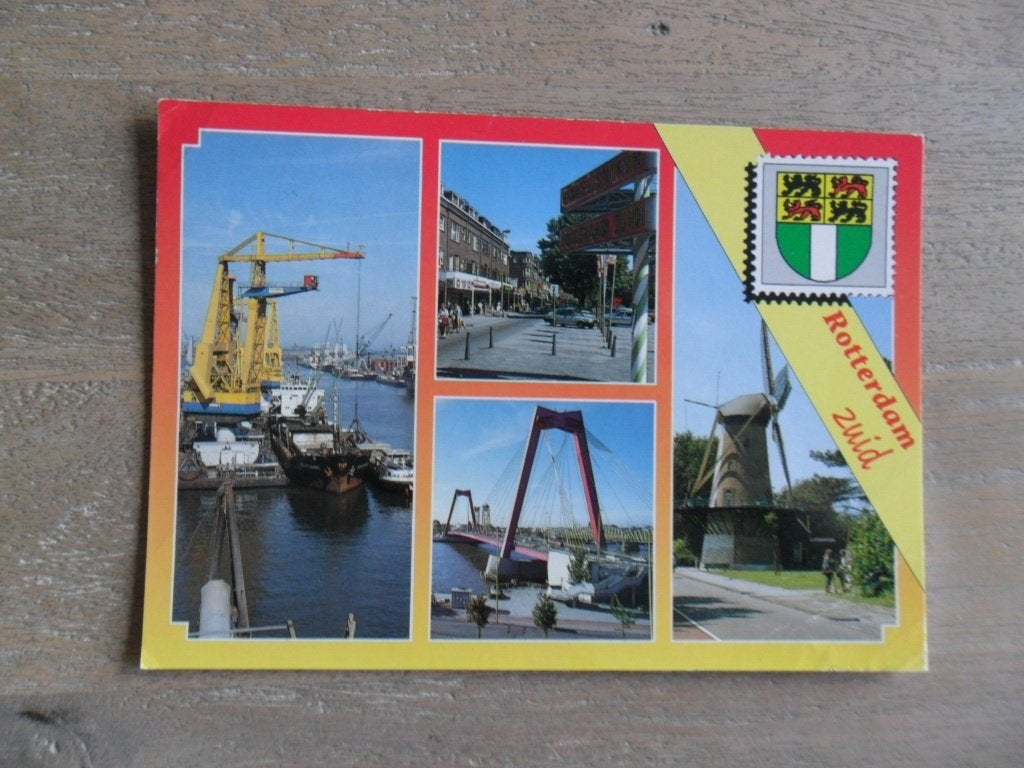 Rotterdam Zuid, haven/boten/molen 1989, Verzenden, 1980 tot heden, Gelopen, Zuid-Holland