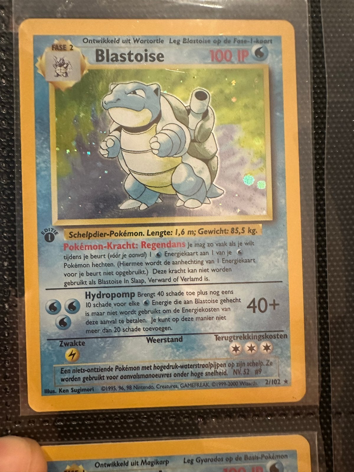 Blastoise Holo Rare 2/102 - Base Set - Pokémon Kaart, Ophalen of Verzenden, Gebruikt, Losse kaart, Foil