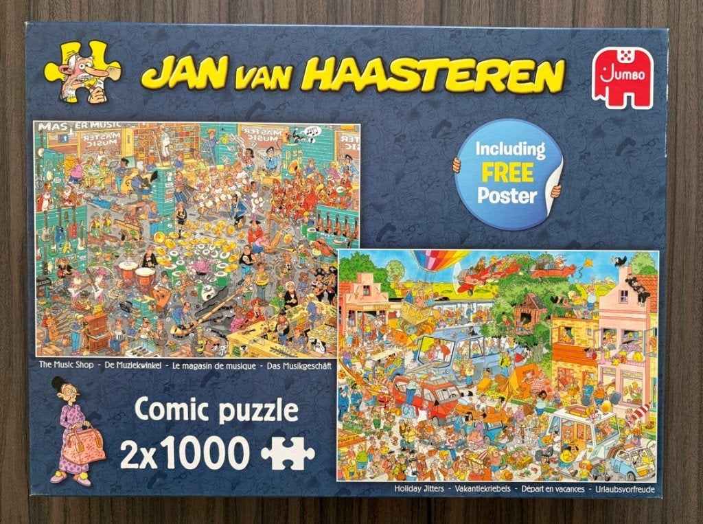 Haasteren: De muziekwinkel / Vakantiekriebels - 2x 1000 st., Ophalen of Verzenden, 500 t/m 1500 stukjes, Zo goed als nieuw