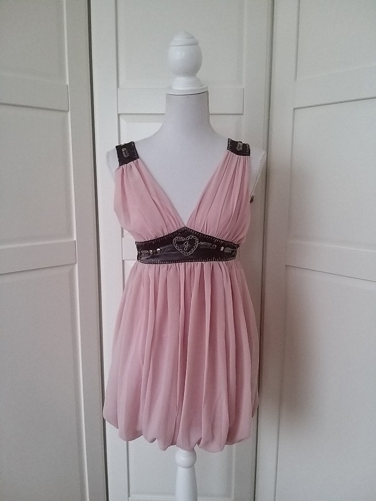 Jacky Luxury zgan licht roze mouwloze ballon mini jurk S, Ophalen of Verzenden, Roze, Maat 36 (S), Boven de knie