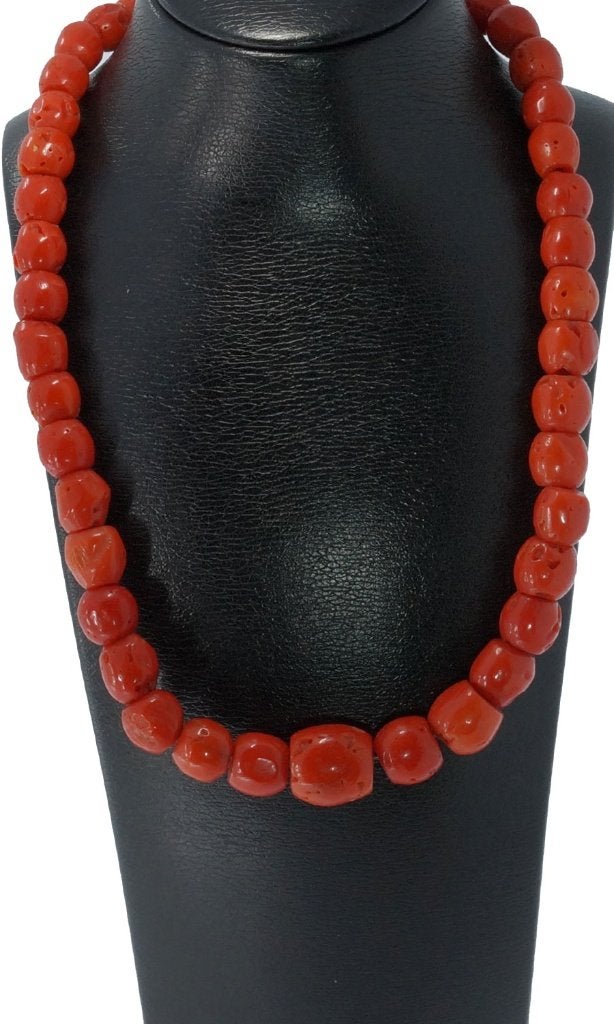 Sale Bloedkoraal ketting antiek 14k slot goud grote kralen, Sieraden, Tassen en Uiterlijk, Antieke sieraden, Ophalen of Verzenden