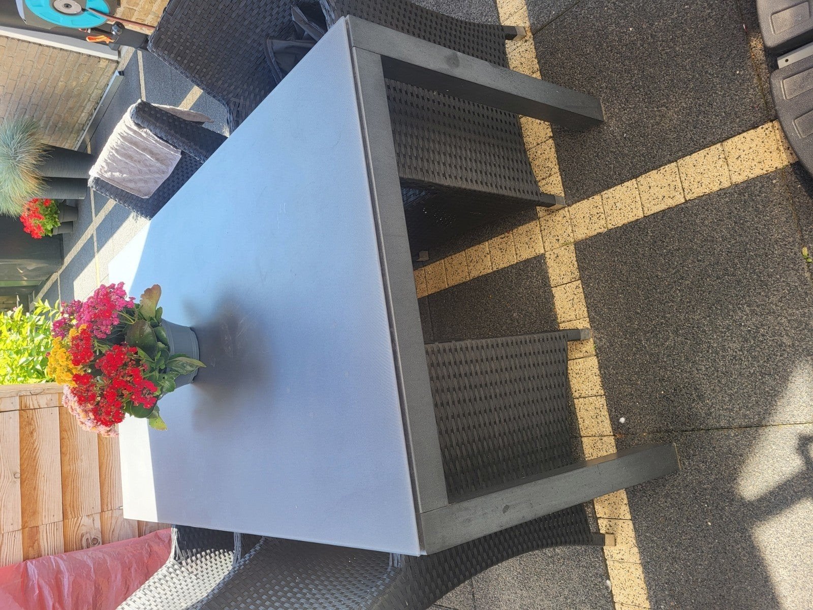 Grote rechthoekige tuintafel, antracietgrijs 160x90, Ophalen, Gebruikt, Rechthoekig, Metaal