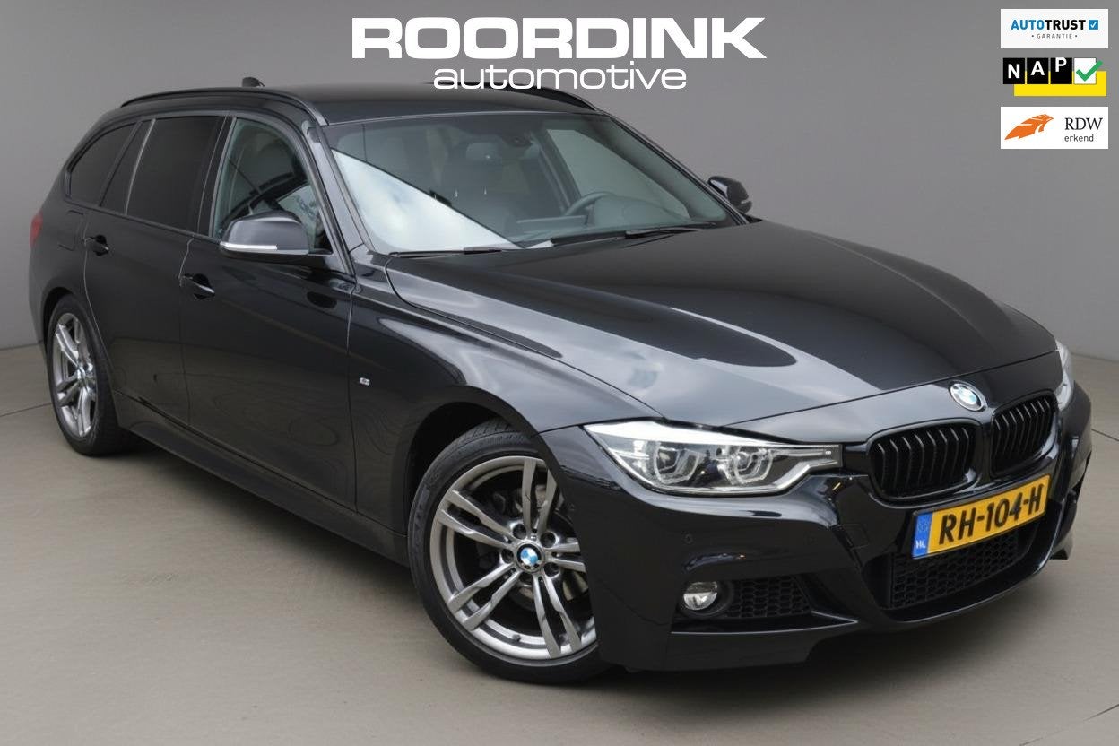 BMW 3-serie Touring M-sport|Clima|Camera|incl. 6mnd garantie, Automaat, Gebruikt, 1465 kg, Zwart