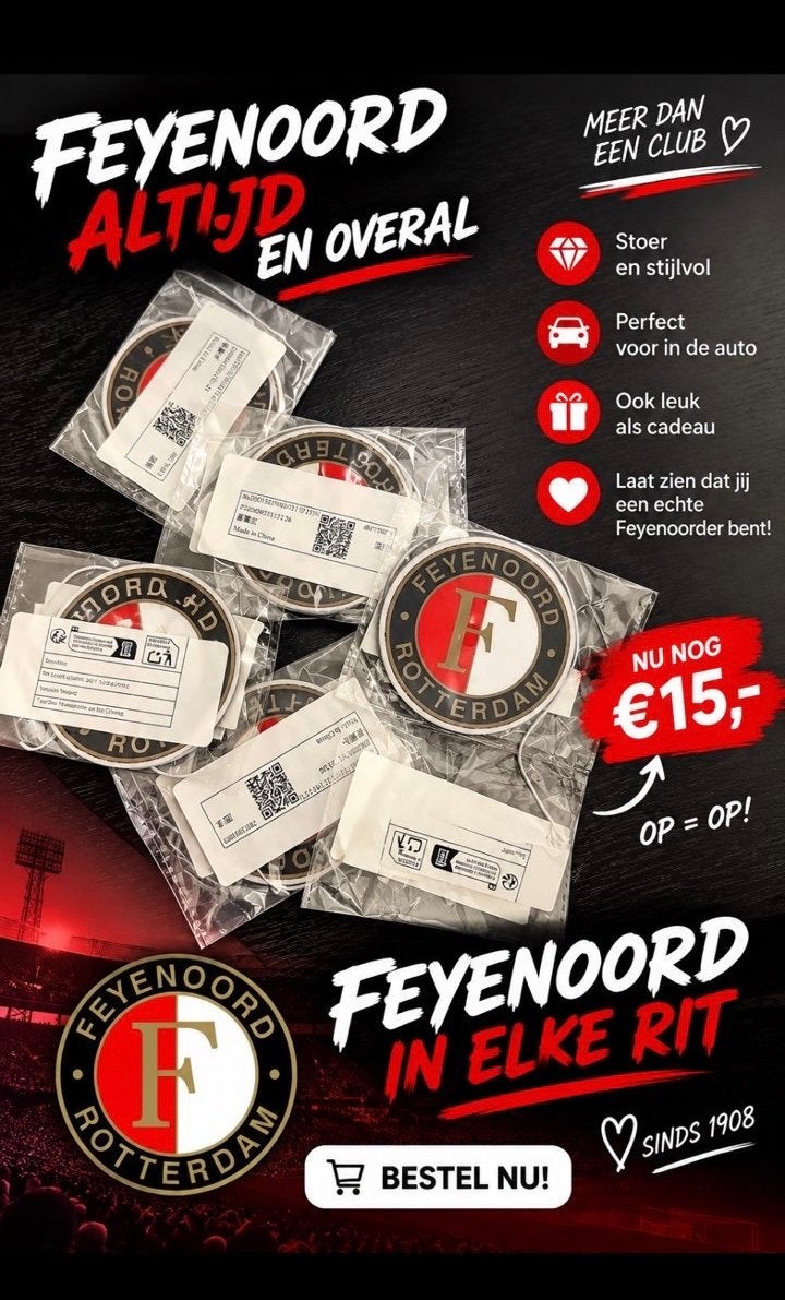 Feyenoord Auto Hanger - Nieuw en Ongebruikt, Ophalen of Verzenden, Nieuw