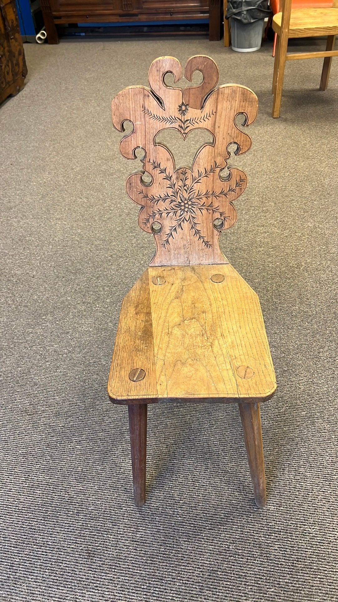 Antieke schemelstoel, Ophalen of Verzenden