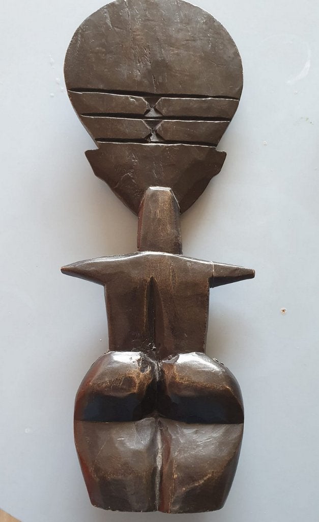 Vruchtbaarheidsbeeld Ashanti of Akua'ba, Hout, Afrika, 37 cm, Handgemaakt