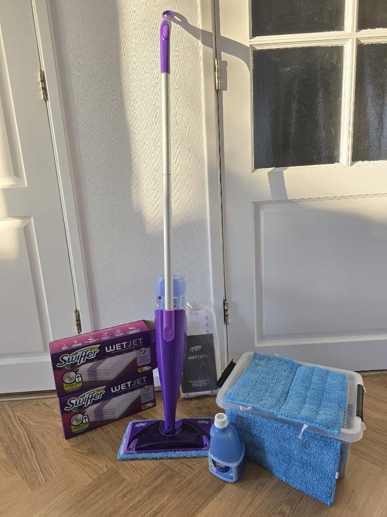 Swiffer WetJet + 12 wasbare doeken, navulling + veel extra’s, Ophalen, Overige typen