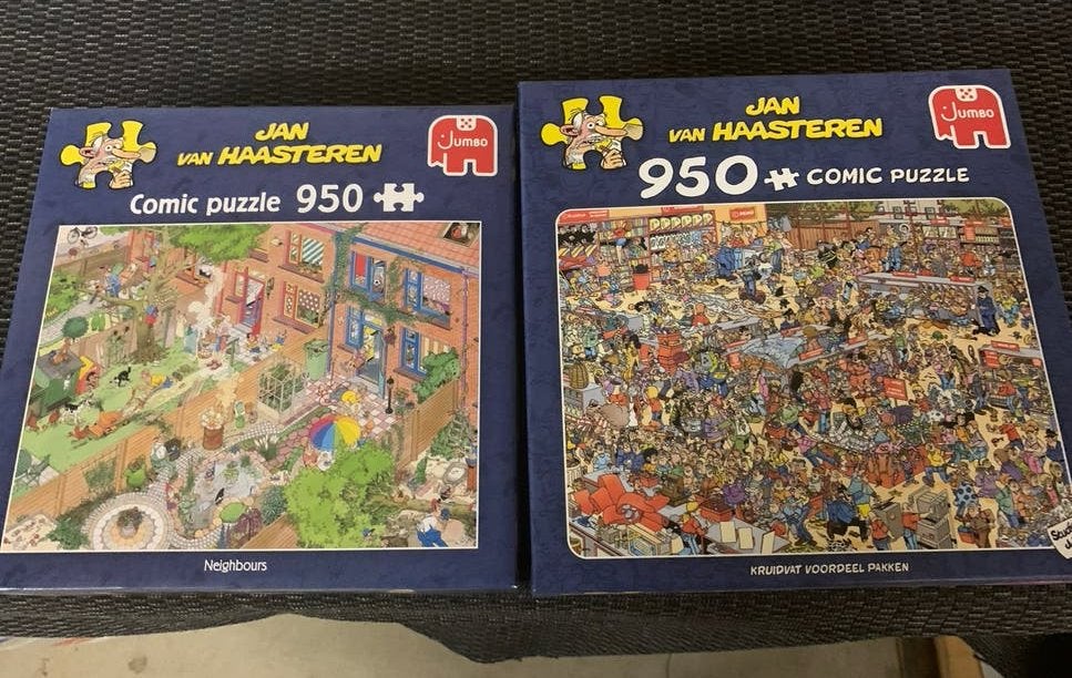 Jan van Haasteren Puzzels - 2 stuks (950+ stukjes), Ophalen of Verzenden, 500 t/m 1500 stukjes, Zo goed als nieuw, Legpuzzel