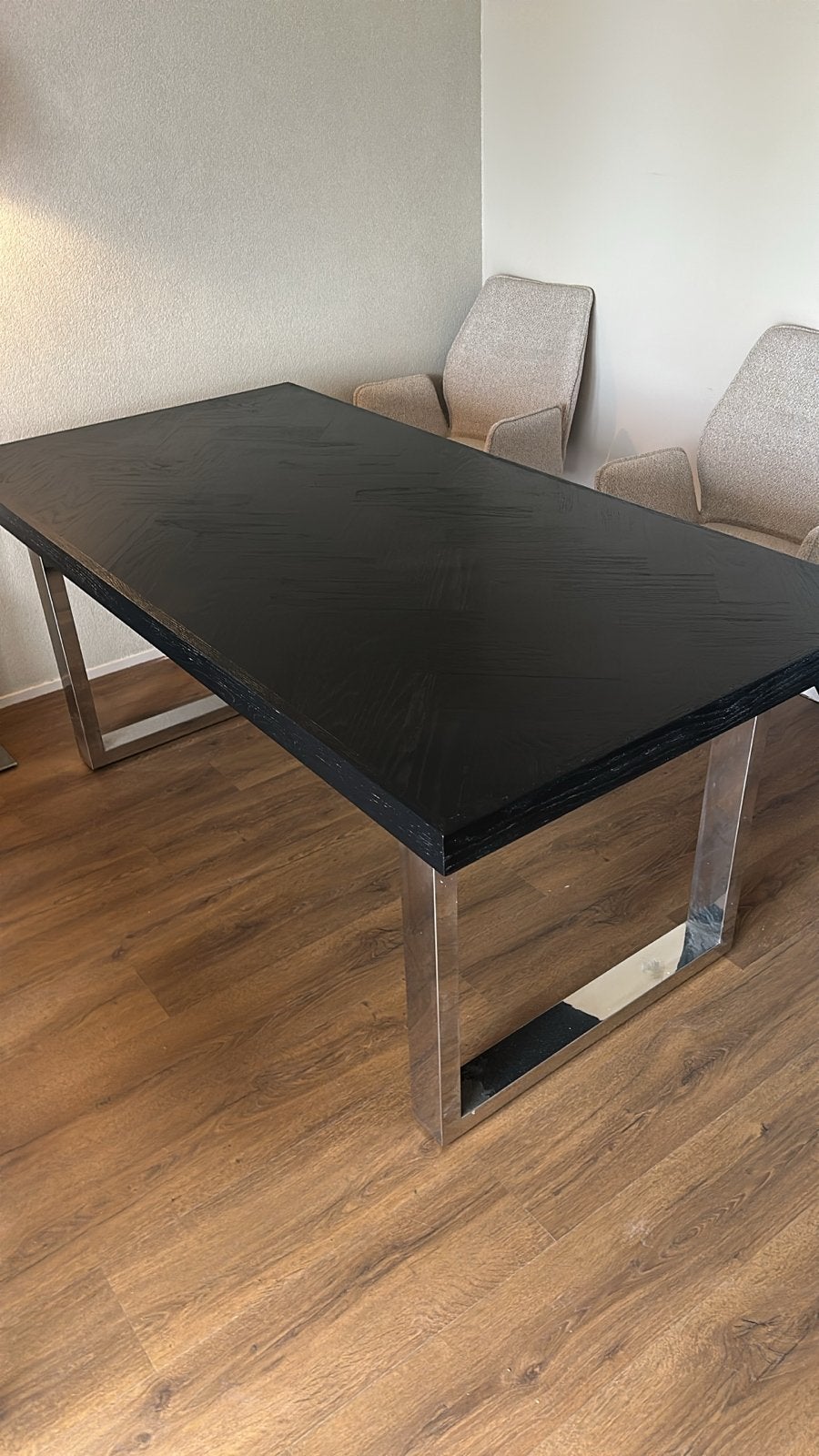 Richmond Eettafel Blackbone silver 180 (Black rustic), Ophalen, 50 tot 100 cm, Zo goed als nieuw, 150 tot 200 cm