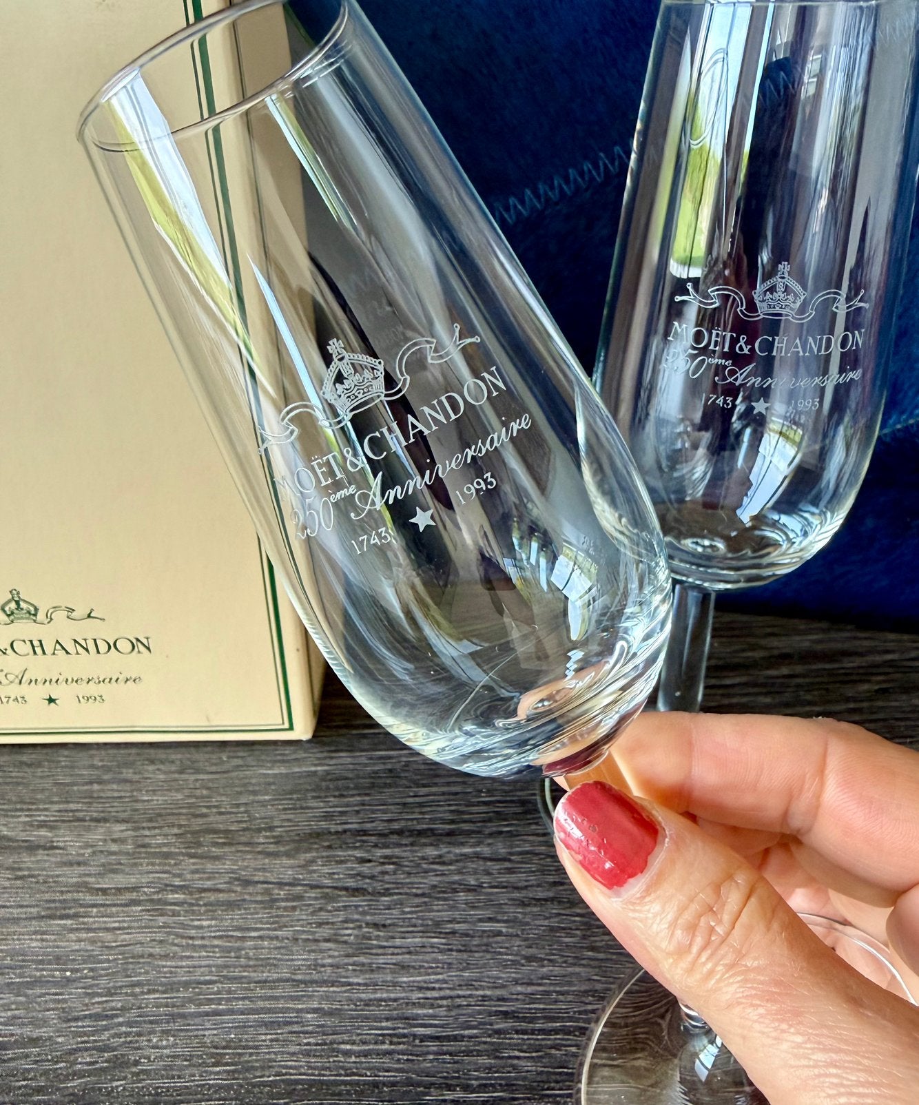 Vintage Moët & Chandon 250th Anniversaire champagneglazen, Ophalen of Verzenden