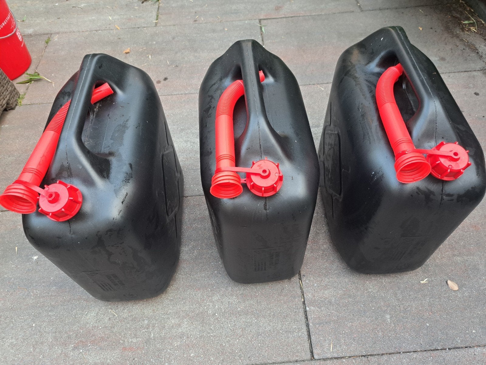 Benzine jerrycans 20L - 3 stuks, Ophalen of Verzenden