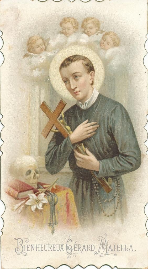 Oud prentje van H. Gerardus Majella, Verzenden, Zo goed als nieuw, Kaart of Prent, Christendom | Katholiek