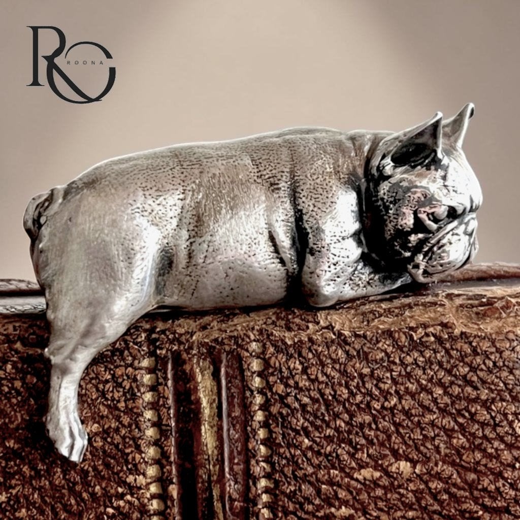 Zilveren Franse Bulldog Miniatuur 925 Sterling Zilver
