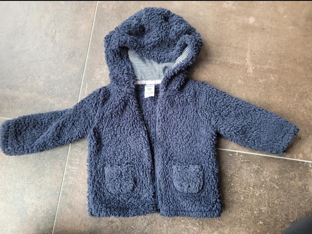 Zacht blauw vestje maat 74 van Carter's, Kinderen en Baby's, Babykleding | Maat 86, Ophalen of Verzenden, Zo goed als nieuw, Carter's