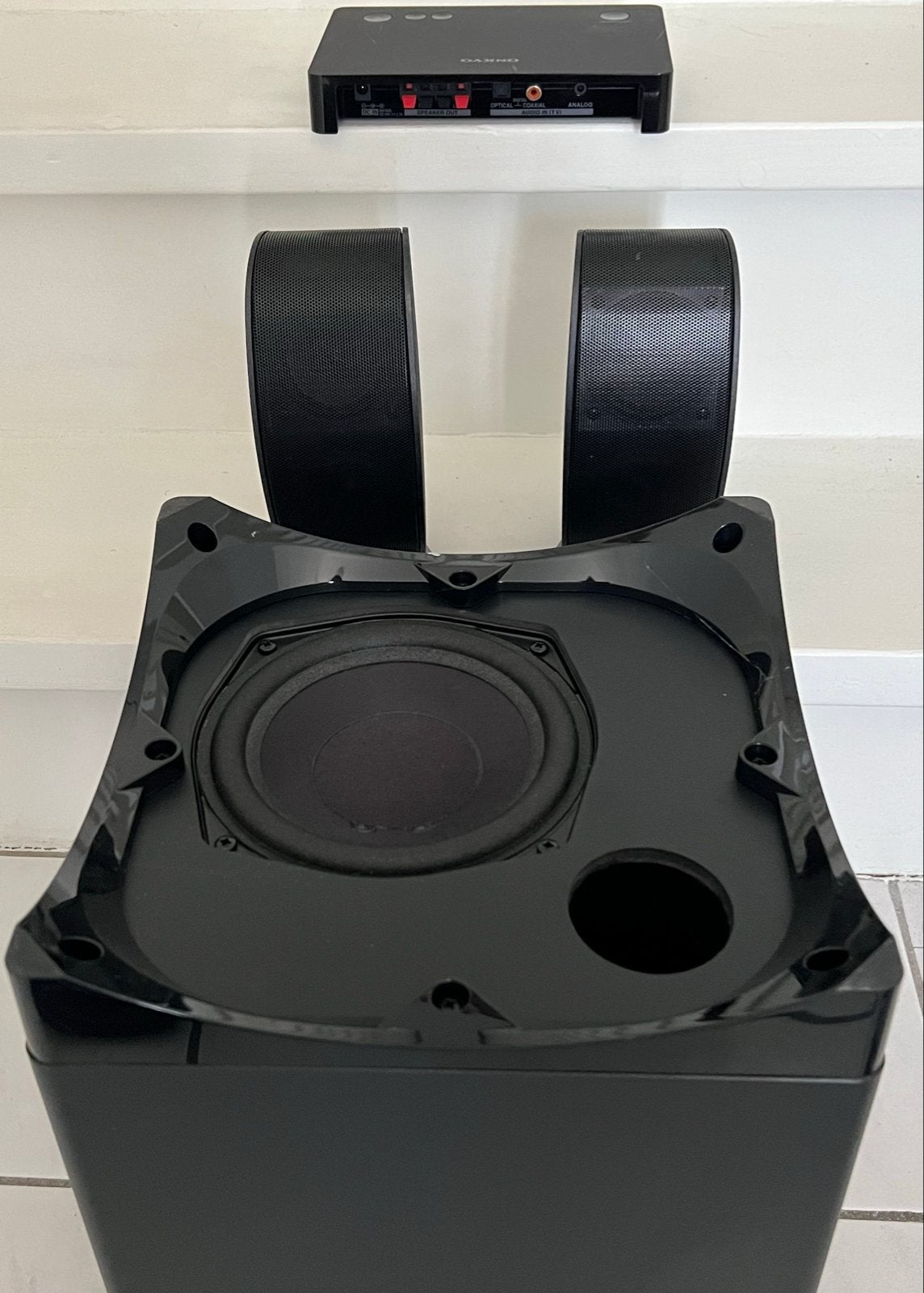 Onkyo draadloos 2.1 luidsprekersysteem met subwoofer, Gebruikt, 2.1-systeem, 70 watt of meer, Overige spelers