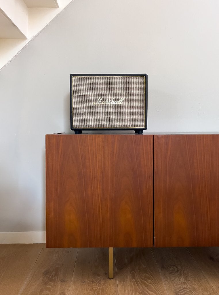 Marshall Woburn Bluetooth Speaker-zwart-topstaat, 120 tot 150 watt, Zo goed als nieuw, Ophalen, Overige merken