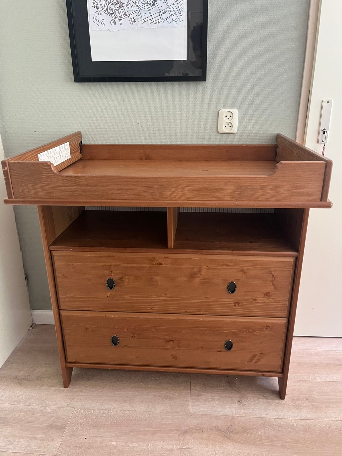 Ikea leksvik babycommode met aankleedblad, Ophalen, 50 tot 70 cm, Zo goed als nieuw, 75 tot 100 cm