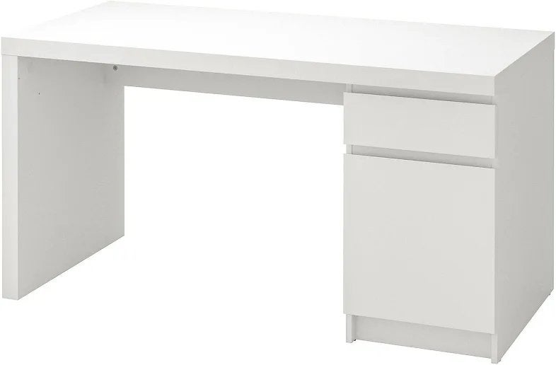 Bureau Ikea Malm - 140 x 65 cm - wit, Ophalen, Gebruikt
