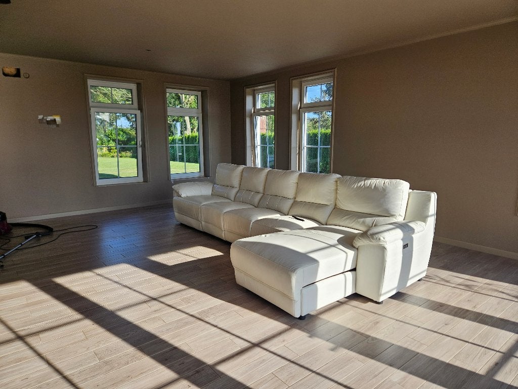 Foto 4 van Luxe Wit lederen U-bank met Relaxfunctie
