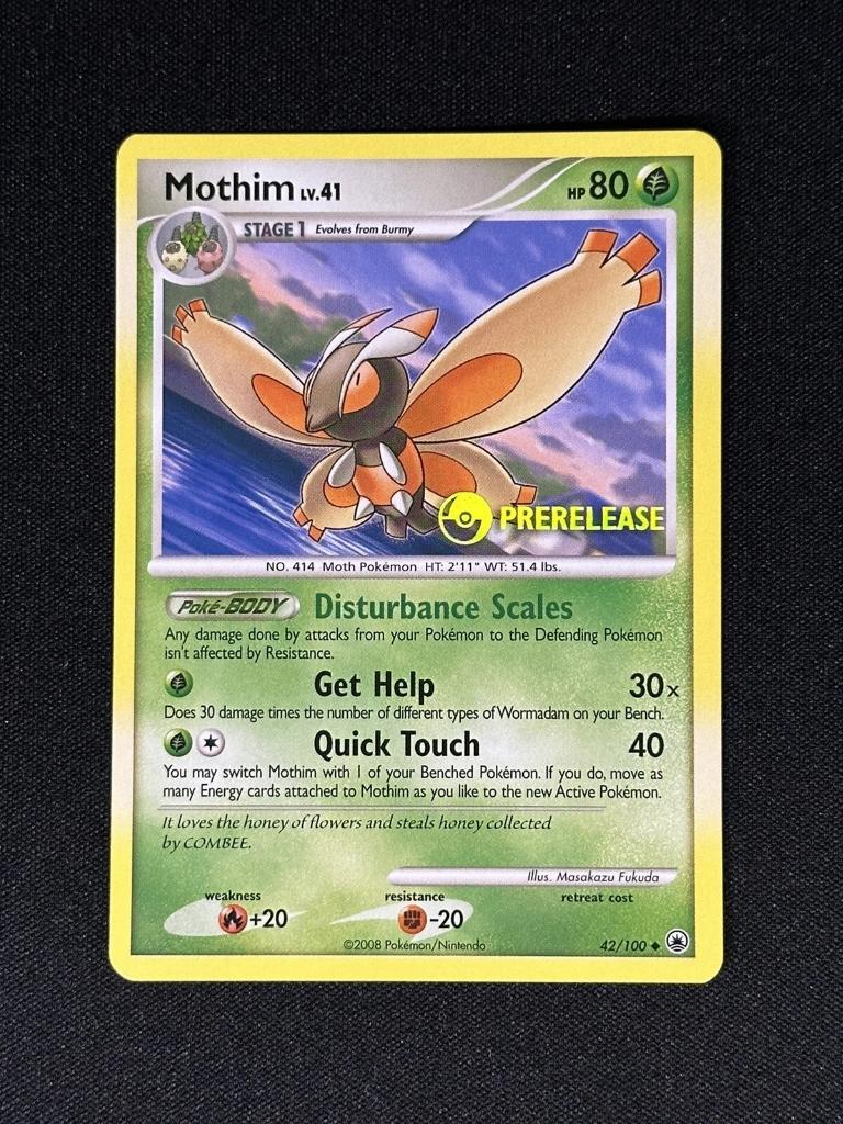 pokemon majestic dawn promo mothim prerelease, Ophalen of Verzenden, Zo goed als nieuw, Losse kaart