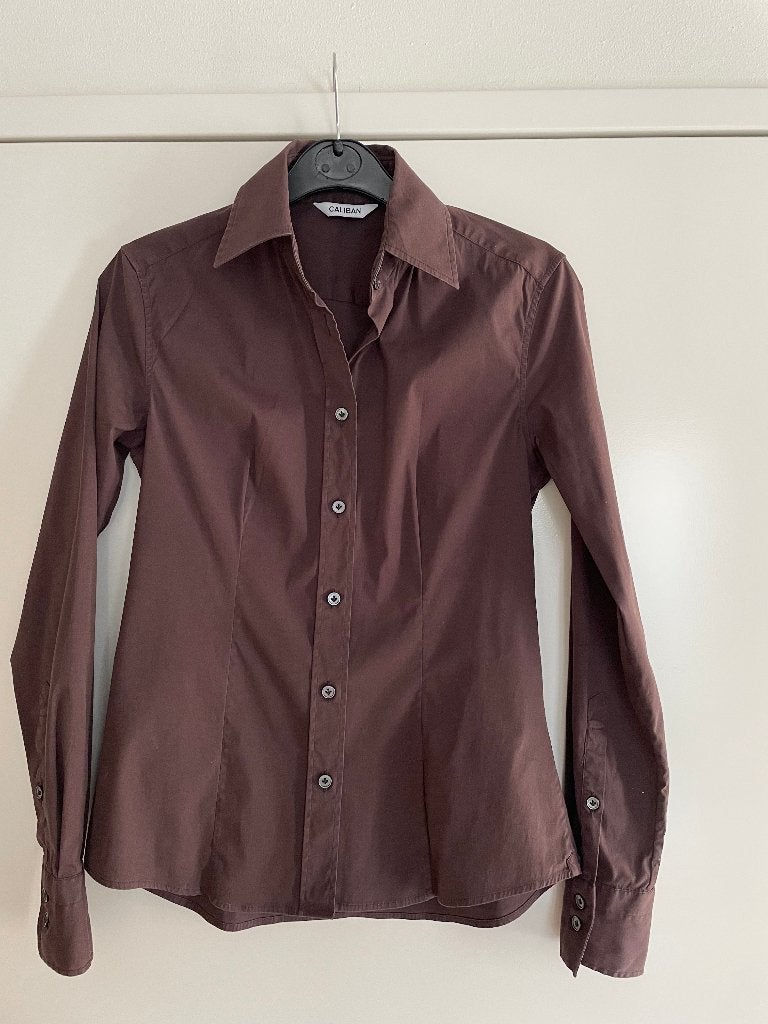 Caliban: z.g.a.n. chocolade bruin bloesje maat S, Kleding | Dames, Blouses en Tunieken, Bruin, Verzenden, Zo goed als nieuw, Caliban