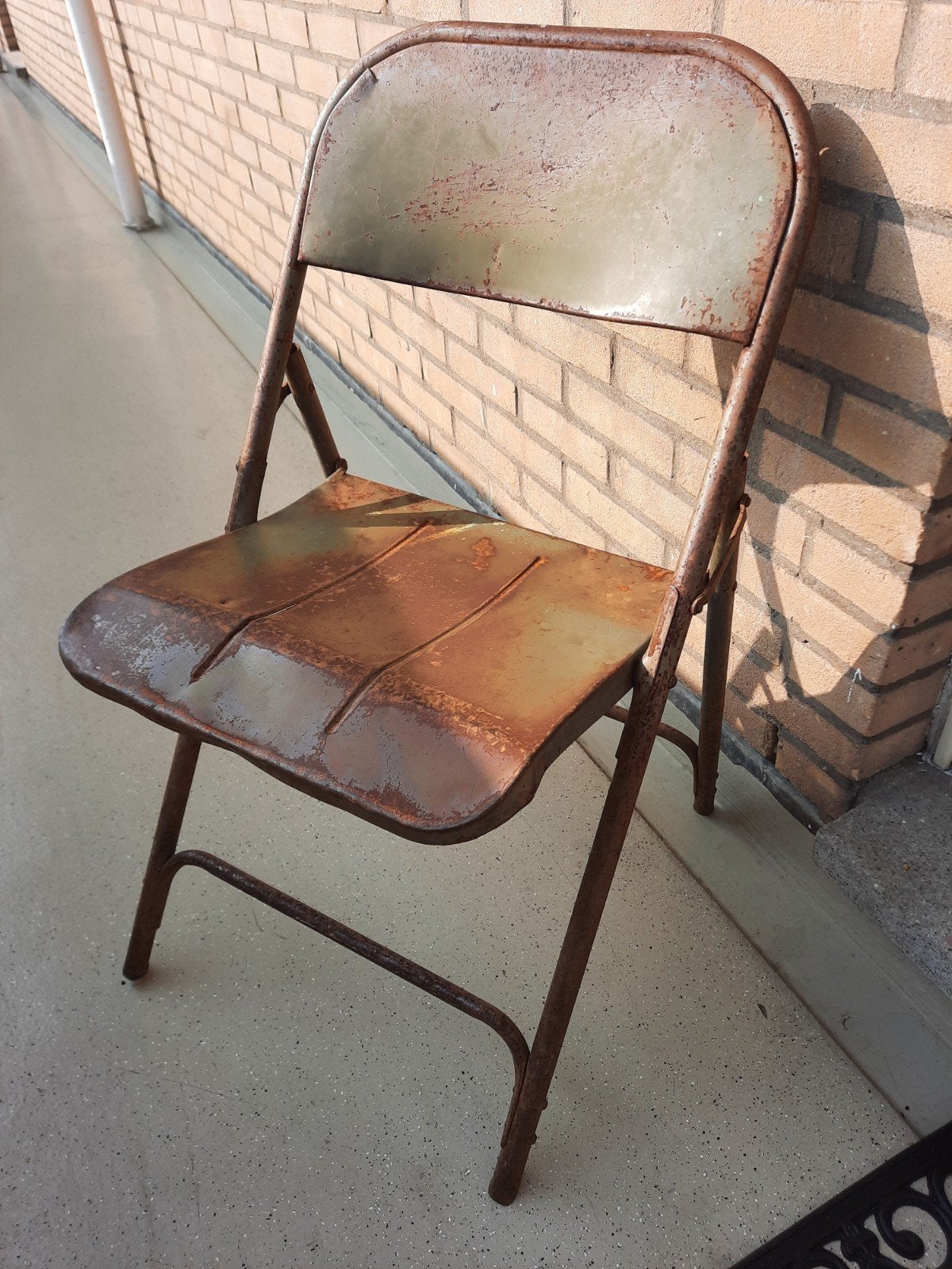Vintage metalen klapstoel, Ophalen