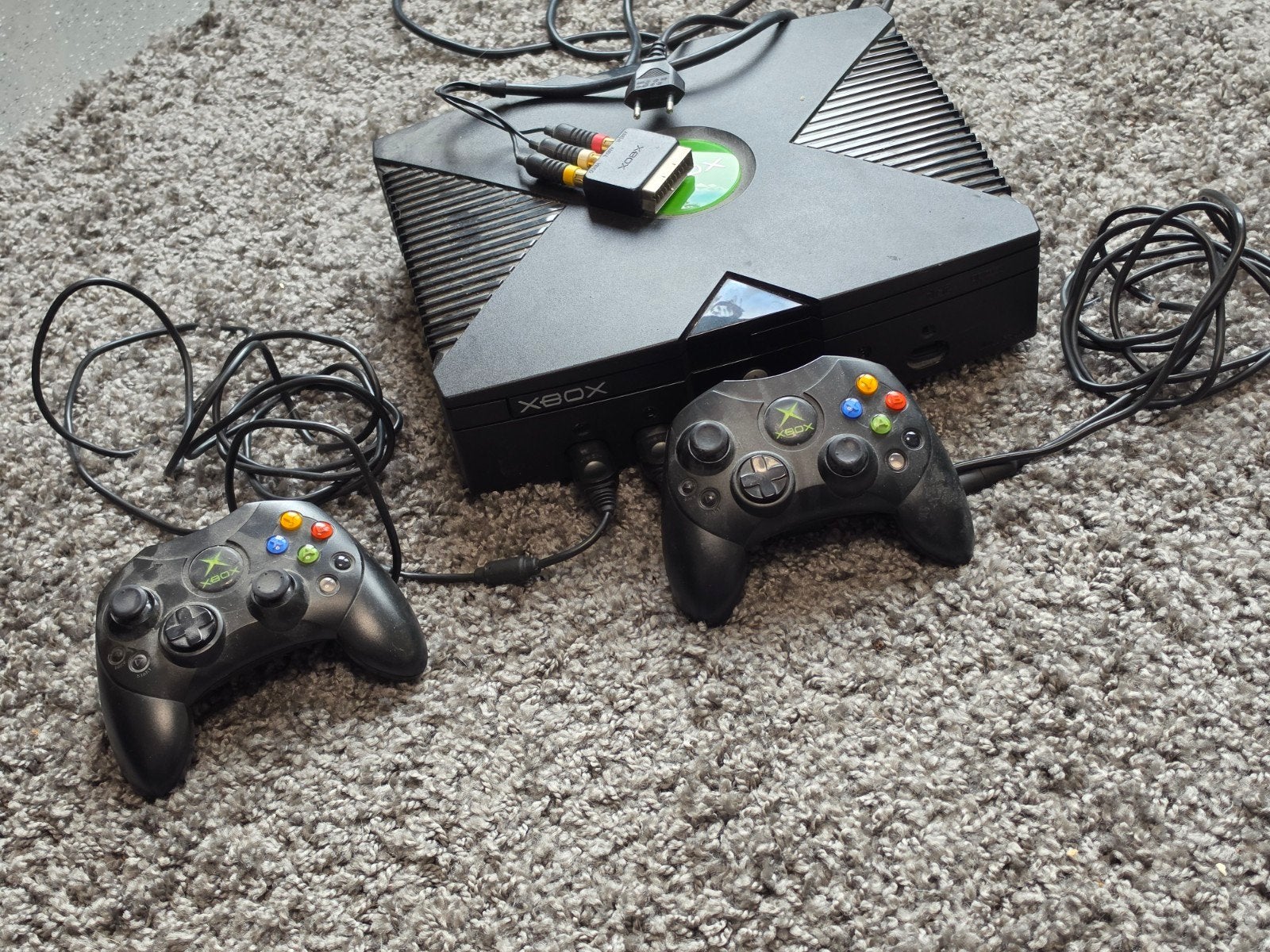 Originele Xbox met 2 controllers en 5 games, Spelcomputers en Games, Ophalen of Verzenden, Gebruikt, Met 2 controllers, Met games