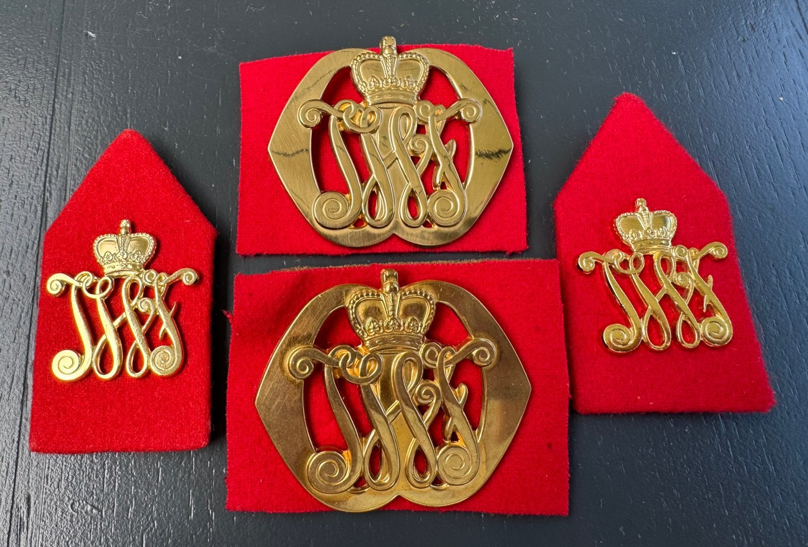 KL set emblemen R.I. JWF, Ophalen of Verzenden, Landmacht, Nederland, Embleem of Badge