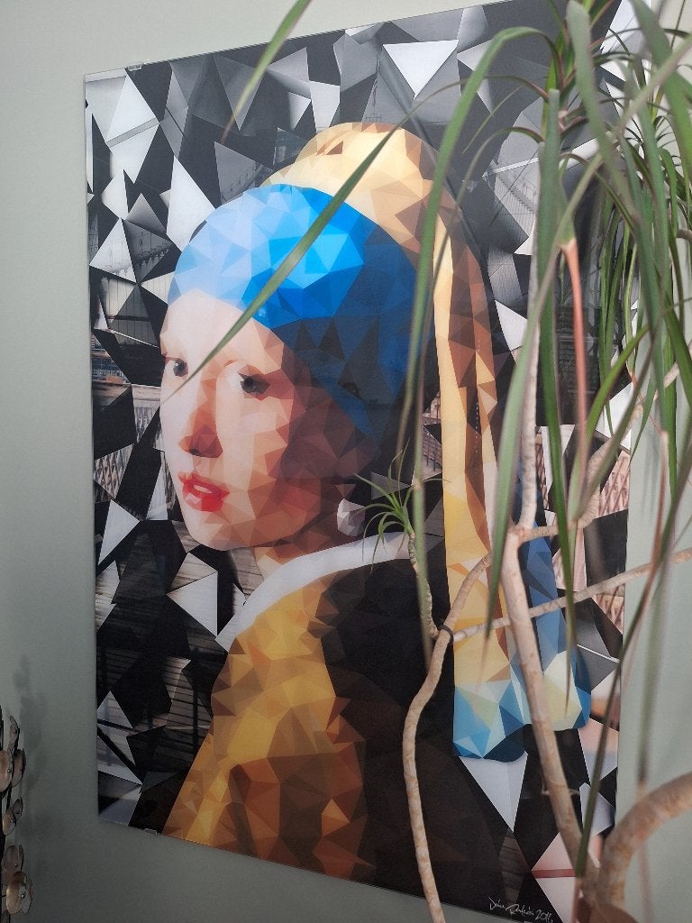 Glassschilderij meisje met de parel 120 x 80, Ophalen, Glas